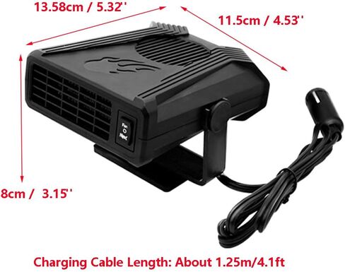 مروحة سخان السيارات ، 360 قابلة للدوار ، الزجاج الأمامي المحمول 12V 150W ضغوط مروحة تبريد التدفئة الكهربائية demister in Kuwait