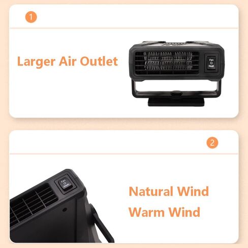 مروحة سخان السيارات ، 360 قابلة للدوار ، الزجاج الأمامي المحمول 12V 150W ضغوط مروحة تبريد التدفئة الكهربائية demister in Kuwait