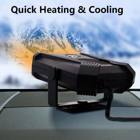 مروحة سخان السيارات ، 360 قابلة للدوار ، الزجاج الأمامي المحمول 12V 150W ضغوط مروحة تبريد التدفئة الكهربائية demister in Kuwait
