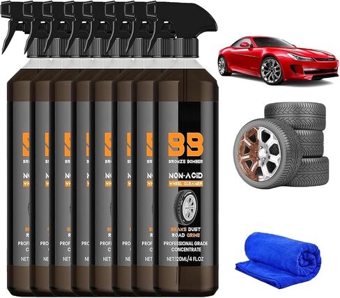 2025 Upgraded Bronze Bomber Wheel Cleaner, Tire Cleaner,- Safe on Chrome and All Wheel Finishes - Brake Dust, Dirt, Browning, Grease, and Grime Remover (US Stock) (8) in Saudi Arabia
