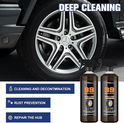 2025 Upgraded Bronze Bomber Wheel Cleaner, Tire Cleaner,- Safe on Chrome and All Wheel Finishes - Brake Dust, Dirt, Browning, Grease, and Grime Remover (US Stock) (8) in Saudi Arabia