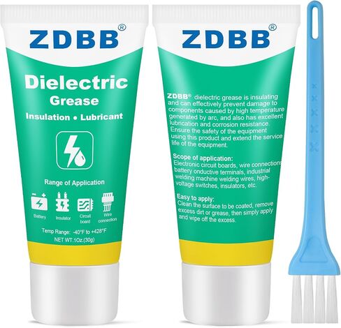 Silicone Dielectric Grease for Electrical Connectors, Die Electrical Contact Grease Spark Plug, Battery Terminal, Marine Automotive Waterproof Insulation Protection with Brush 1oz (2pcs) in Saudi Arabia