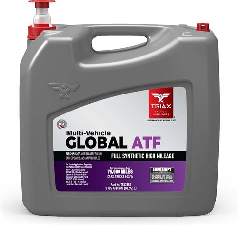 TRIAX Global ATF، اصطناعي بالكامل، درجة OEM، نطاق مواصفات واسع للمركبات الأمريكية والأوروبية والآسيوية، متوافق مع TES 295، DEX VI، Mercon V، والعديد من المركبات الأخرى (1 جالون) in Kuwait