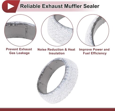 ID 43mm Exhaust Manifold Gasket Prevent Leak Noise Exhaust Donut Gasket Muffler Ring Exhaust Flange Gasket for Car SUV Truck RV Graphite in Saudi Arabia