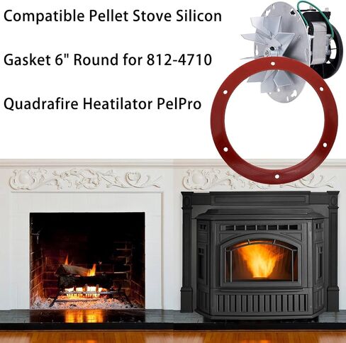 6 Inch Gasket Compatible with Quadrafire Heatilator 812-4710 PelPro Round Silicone Exhaust Fan Combustion Motor Gasket in Saudi Arabia