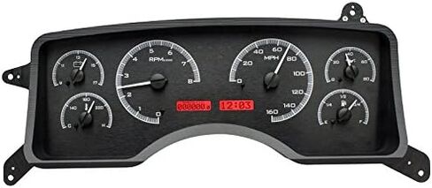 Dakota Digital VHX-90F-MUS-K-R Compatible with 1990-93 Ford Mustang Analog Dash Gauge System Black Alloy Red Backlighting in Saudi Arabia