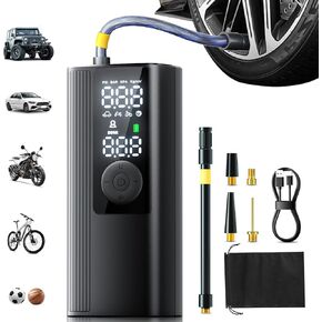 Tire Inflator Portable Air Compressor, 3X Faster Inflation Cordless Air Pump for Car Tires with Digital Pressure Gauge/LED Light, 150PSI Tire Pump with Auto Shut-Off for Car, Motorcycle, Bicycle, Ball in Saudi Arabia