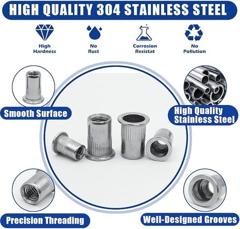 915pcs Rivet Nut Kit SAE UNC Rivet Nuts Assortment 6#-32, 8#-32, 10#-24, 1/4"-20, 5/16"-18, 3/8"-16, 1/2"-13, Zinc Plated Carbon Steel Nut Inserts Rivnuts Nutserts Kit - JROUTH in Saudi Arabia