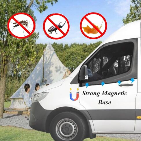 Magnetic Van Window Bug Screens, 1 Pair (2pcs) Universal Caravan Front Door Bug Screen Breathable Truck Side Window Breathable Mesh Net for Sprinter Transit Metris Promaster and Other Vans in Saudi Arabia
