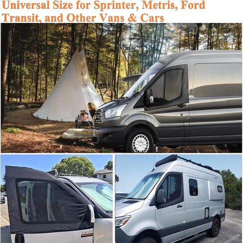 Magnetic Van Window Bug Screens, 1 Pair (2pcs) Universal Caravan Front Door Bug Screen Breathable Truck Side Window Breathable Mesh Net for Sprinter Transit Metris Promaster and Other Vans in Saudi Arabia