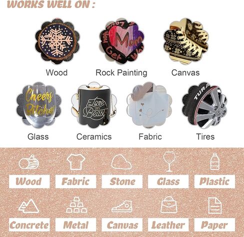 JEFFNIUB Paint Markers White/Black/Gold/Silver, 4Pcs Jumbo Acrylic Paint Markers Nibs 15mm, Acrylic Paint Pens for Stone, Metal, Wood, Glass, Canvas, Posters Supplies in Kuwait