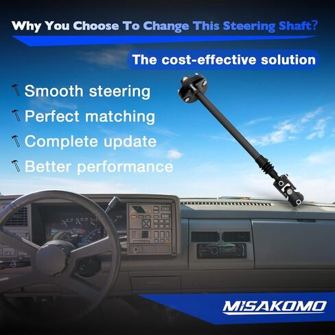 Telescopic Steering Column Shaft Compatible with 1991-1994 Full Size Chevy 1992-1994 Full Size GMC Heavy Duty Telescopic Steel Steering Shaft Replace # 000936 in Saudi Arabia