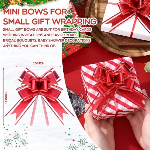 200 Pieces 3.5 Inch Mini Pull Bows Gift Wrapping Butterfly Knot Bows for Gift Wrapping Gift Bows Gold Gift Wrap Bows Decorative Bows for Holiday Wedding Birthday Presents Baskets Decorations in Saudi Arabia