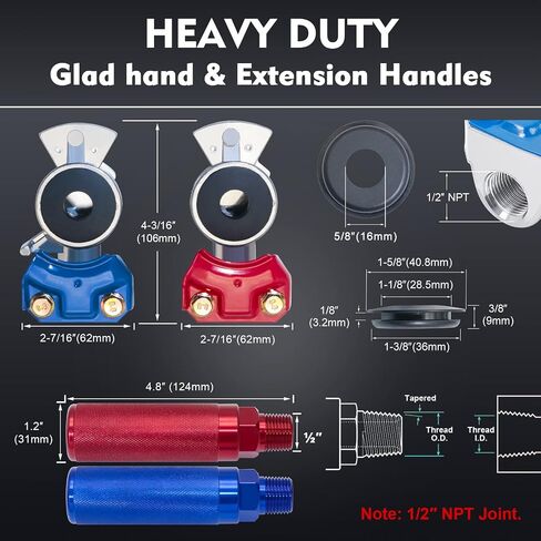 15FT Air Line Hose Kits, Dazakoot 3 in 1 Air Line for Truck Tractor Trailer, 7 Way ABS Electrical Cable and Semi AirLine Assembly with Aluminum Extension Handles and Emergency Glad Hands in Saudi Arabia