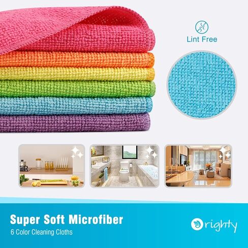 Orighty Microfiber Cleaning Cloth, 150 Pack Microfiber Towels for Cars, Highly Absorbent Car Cleaning Supplies, Lint Free Cloths Clean Rags for Car Care, House, Kitchen, 12x11 inch in Kuwait