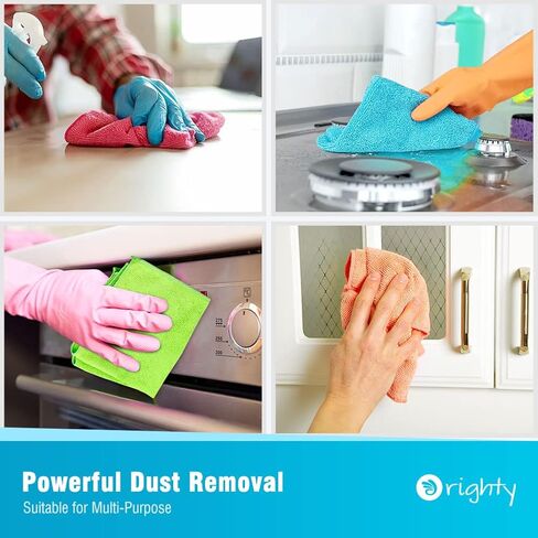 Orighty Microfiber Cleaning Cloth, 150 Pack Microfiber Towels for Cars, Highly Absorbent Car Cleaning Supplies, Lint Free Cloths Clean Rags for Car Care, House, Kitchen, 12x11 inch in Kuwait