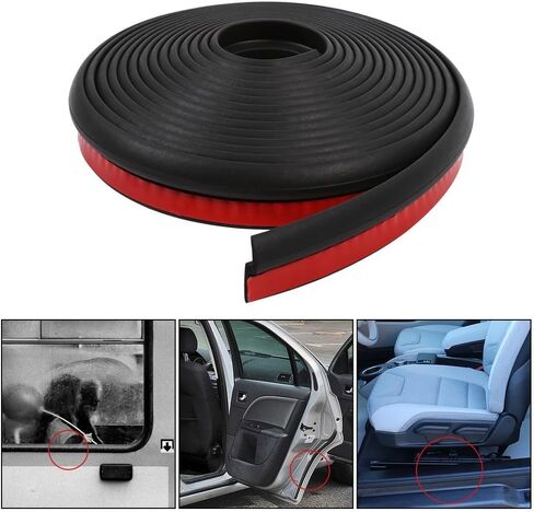 4M/13ft Z Shape Adhesive Car Window Door Rubber Seal Weather Strip Edge Trim for Noise Insulation - Black in Saudi Arabia