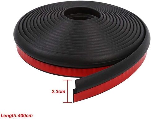 4M/13ft Z Shape Adhesive Car Window Door Rubber Seal Weather Strip Edge Trim for Noise Insulation - Black in Saudi Arabia
