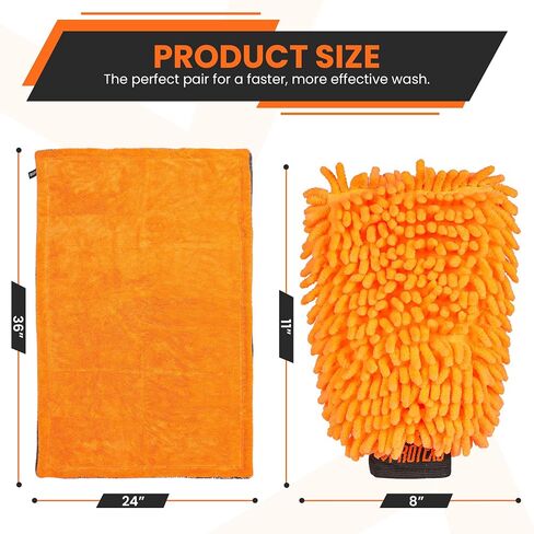 24 "X36" Twisted Loop Car Drying Payel & Wash Mitt | 1200GSM سميكة وامتصاص مناشف بالتفصيل | قطعة قماش كبيرة لتنظيف الألياف الدقيقة للغسيل والتلميع | خرق الألياف الصغيرة لرعاية السيارات in Saudi Arabia