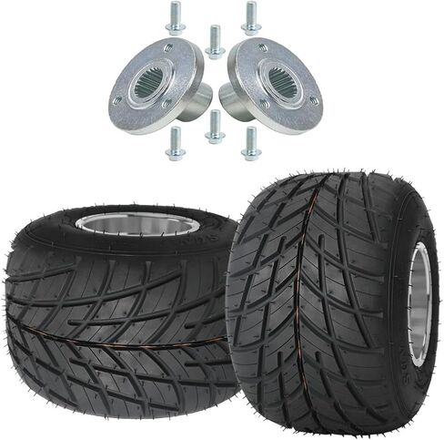 2PCS 11x7.10-5 5'' Rear Wheel Tire Rim Rain Tires & 3 Stud Wheel Hubs 50mm Spacing for Racing Go Kart Buggy ATV Quad Drift Trike Racer Tire in Saudi Arabia
