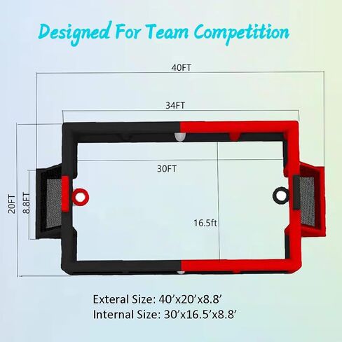 Vinfgoes Portable Inflatable Sports Court Inflatable Soccer & Basketball & Volleyball Field 3 in 1 Multiple Sport Game for School Playground/Family/Team (No Blower Included) in Saudi Arabia