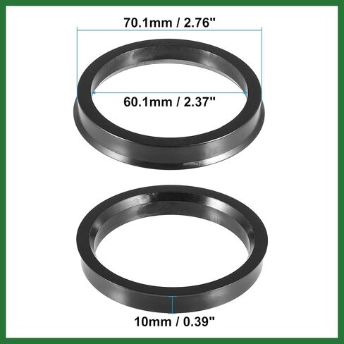 Motoforti 70.1mm to 60.1mm Universal Car Hub Centric Rings Black - Pack of 4 Long-Lasting in Saudi Arabia