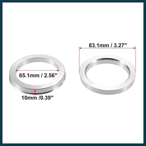 2pcs OD 83.1mm إلى ID 65.1mm ألومنيوم سبيكة محور Centric Rings Center in Kuwait