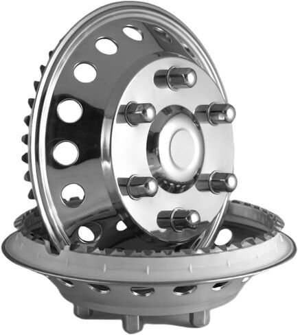 4pcs 17" Protective Polished Stainless Steel Dually Wheel Simulators Fit for 2003-2018 Dodge Ram 3500, 8 Lug 5 Hand Hole Bolt On Wheel Cover with Removable Centre Cap Hubcaps 708D in Saudi Arabia