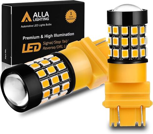 ALLA LIGHTING T25 3156 3157 LED إشارة الدوران ، عكس الاحتياط ، أضواء ذيل الفرامل ، فائقة 2835-SMDS (أحمر) in Kuwait