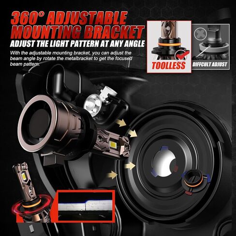 Upgraded H11/H9/H8/H16 Light Bulbs, 36000LM Super Bright 6500K 800% Brighter, Plug and Play Quick Installation, IP68, Long Service Life with Cooling Fan (Pack of 2) in Saudi Arabia