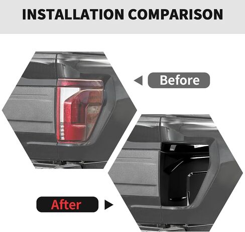 RT-TCZ Smoked Black Tail Light Lamp Cover Guard Trim Decoration Exterior Accessories for Ford F150 Raptor 2024 2025 in Saudi Arabia