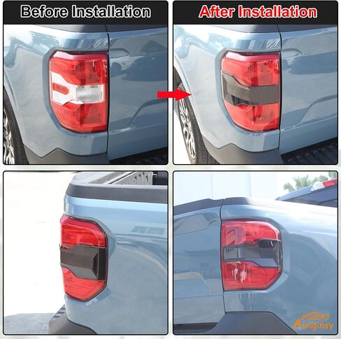 Car Tail Light Lamp Cover Compatible with Ford Maverick 2022-2024 2025 Rear Taillight Lamp Cover Shell Shade Smoked Black Frame Bezels Trim Cover Rear Headlight Protection Cover Exterior Accessories in Saudi Arabia