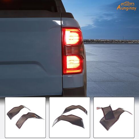 Car Tail Light Lamp Cover Compatible with Ford Maverick 2022-2024 2025 Rear Taillight Lamp Cover Shell Shade Smoked Black Frame Bezels Trim Cover Rear Headlight Protection Cover Exterior Accessories in Saudi Arabia