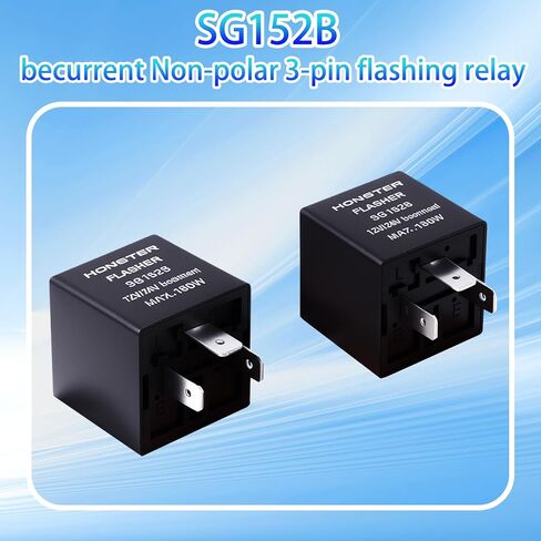 تعرف السيارة بدوران إشارة الإشارة SG152B ، أسود ، 12 فولت/24V عالمي ، غير مستقطب من 3 أسنان LED إلكترونية ، 0.02A-20A ، ترحيل فلاش المصباح LED ، ضوء تحذير من المخاطر الثابتة ، ضوء فلاش سوبر in Saudi Arabia