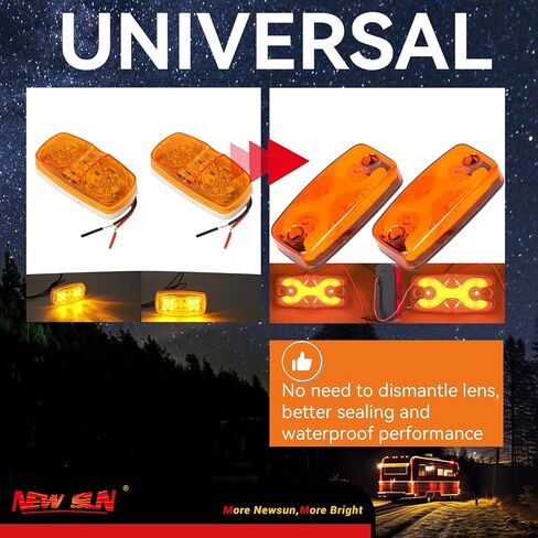 مصابيح علامات مقطورة جديدة من Sun 2-Pack Top & Side IP 67 ، تصميم Halo Neon للدوران ، توقف ، مصابيح الذيل للشاحنة ، العربة ، RV ، فان ، حافلة ، 16 مؤشر LED ، 4 "x2" زاوية شعاع فائقة ، وعدسة كمبيوتر متين in Kuwait