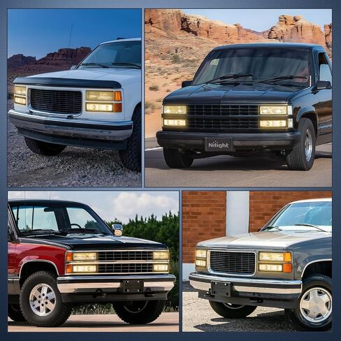 Nilight Parking Turn Signal Light Compatible with 1988 1989 1990 1991 1992 1993 1994 1995 1996 1997 1998 Chevy GMC C10 C/K 1988-1999 Silverado Suburban Sierra Blazer Tahoe Yukon Front Bumper Lights in Saudi Arabia