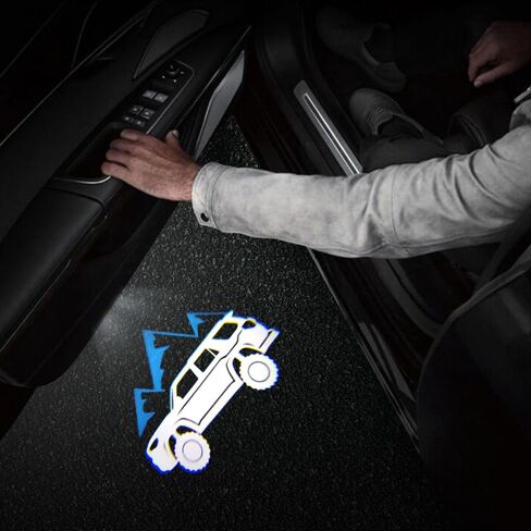 2 PCS LED LED ABOR LOGO LIGHTINGS متوافقة مع 4RUNNER 2010-PRESSY PROCEDOR LASER LISHER LIGHT PUDDER LAMP Accessories (لـ 4RUNNER 2010-PRESENT-Blue) in Kuwait