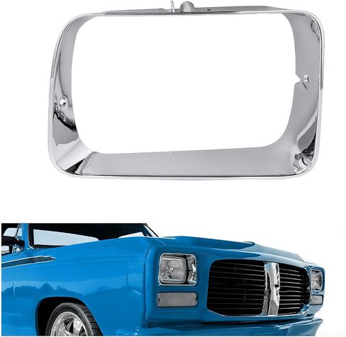 HECASA Pair Headlight Bezels Trim Compatible with 1992 1993 Dodge D150 D250 D350 W150 W250 W350 Ramcharger Replacement for CH2512118 CH2513118 Headlamp Cover Chrome Silvery Driver & Passenger Side in Saudi Arabia