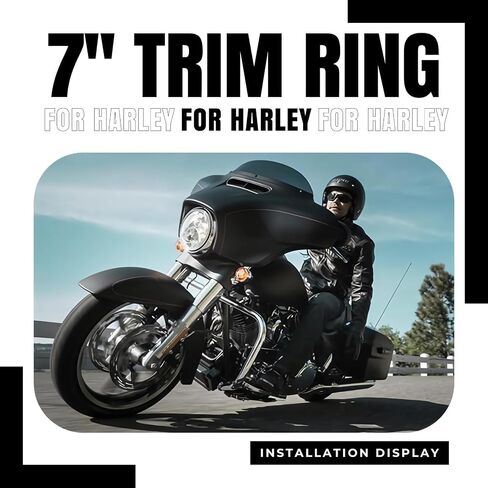 7" Headlight Head Light Bezel Headlamp Decorate Trim Ring Cover for Harley Touring Road King Electra Glide Street Glide FLHT FLHR in Saudi Arabia
