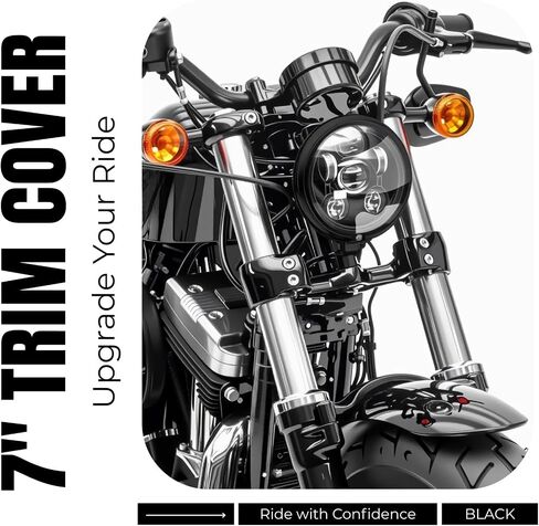7" Headlight Head Light Bezel Headlamp Decorate Trim Ring Cover for Harley Touring Road King Electra Glide Street Glide FLHT FLHR in Saudi Arabia