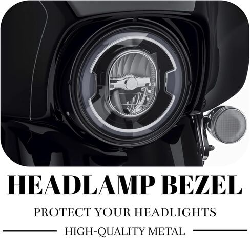 7" Headlight Head Light Bezel Headlamp Decorate Trim Ring Cover for Harley Touring Road King Electra Glide Street Glide FLHT FLHR in Saudi Arabia