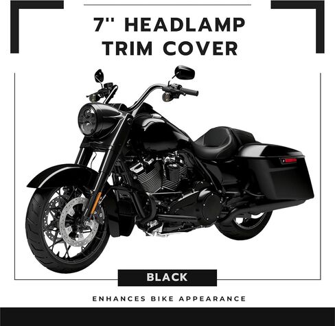 7" Headlight Head Light Bezel Headlamp Decorate Trim Ring Cover for Harley Touring Road King Electra Glide Street Glide FLHT FLHR in Saudi Arabia