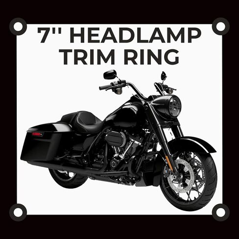 7" Headlight Head Light Bezel Headlamp Decorate Trim Ring Cover for Harley Touring Road King Electra Glide Street Glide FLHT FLHR in Saudi Arabia