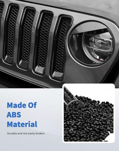 Angry Eyes Headlight Covers & Grill Inserts Trim Kit for 2018-2024+ Jeep Wrangler JL/Gladiator JT Unlimited/Rubicon/Overland/Sahara/High Altitude/4xe/392/Mojave/Farout in Saudi Arabia