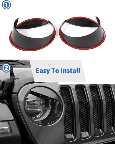 Angry Eyes Headlight Covers & Grill Inserts Trim Kit for 2018-2024+ Jeep Wrangler JL/Gladiator JT Unlimited/Rubicon/Overland/Sahara/High Altitude/4xe/392/Mojave/Farout in Saudi Arabia