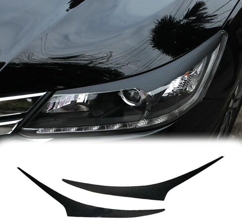 Front Headlights Eyelid Sticker Carbon Fiber Style 2PCS Compatible with Honda Accord 2008-2015 Car Headlight Eyebrow Cover Decal Trim Sticker (for Honda Accord 2008-2012 | Carbon Fiber Style) in Saudi Arabia