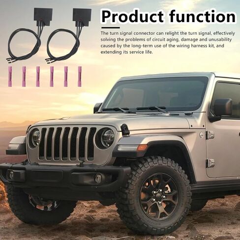 Premium Front Turn Signal Light Wiring Harness (2Pcs) for Jeep, Fits for 2007-2018 Wrangler JK, Replaces OE# 68065016AB Plug in Saudi Arabia