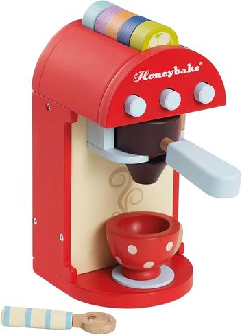 Le Toy Van - Honeybake Premium Wooden Cafe Machine Set - Pretend Kitchen and Cafe Play Toy Set | Kids Role Play Toy Kitchen Accessories (TV299), Small in Kuwait