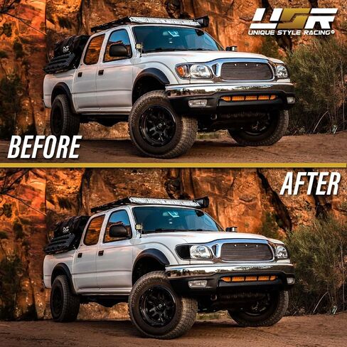 USR DEPO 01-04 Tacoma Corner Lights-Chrome TRIM LAMPS LAMPS LAMPS TET متوافقة مع شاحنة بيك آب Toyota Tacoma 2001-2004 جميع النماذج بما في ذلك PRERUNNER و TRD (عدسة واضحة ث/2 من مصابيح العنبر/المقبس) in Kuwait