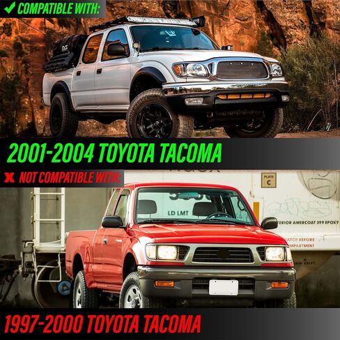USR DEPO 01-04 Tacoma Corner Lights-Chrome TRIM LAMPS LAMPS LAMPS TET متوافقة مع شاحنة بيك آب Toyota Tacoma 2001-2004 جميع النماذج بما في ذلك PRERUNNER و TRD (عدسة واضحة ث/2 من مصابيح العنبر/المقبس) in Kuwait